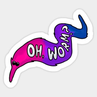 LGBTQ+ Bisexual Pride Worm on a String Sticker